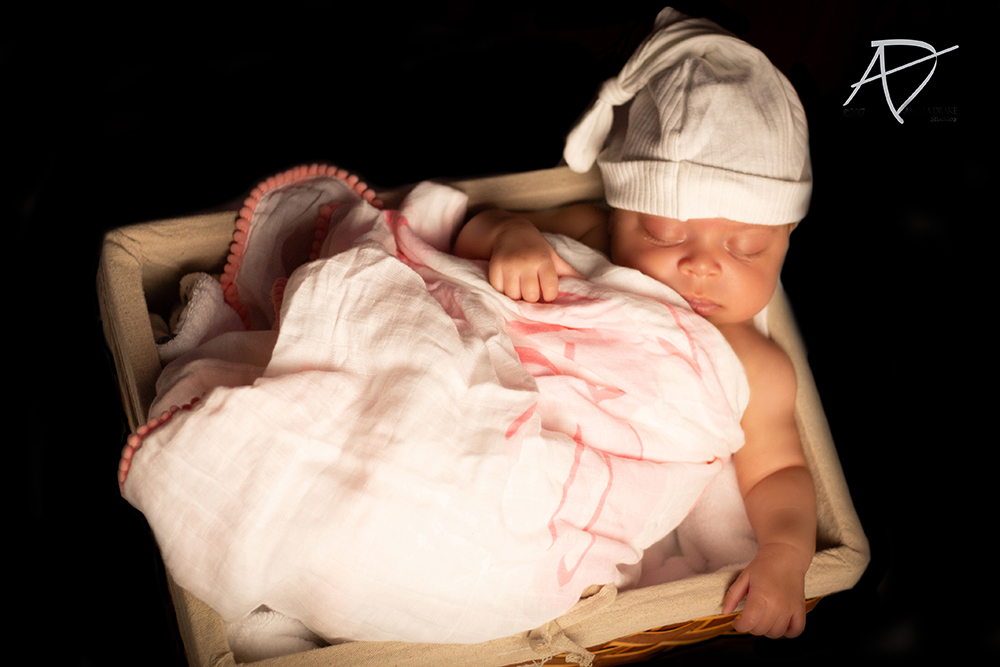 Sleeping newborn baby portrait
